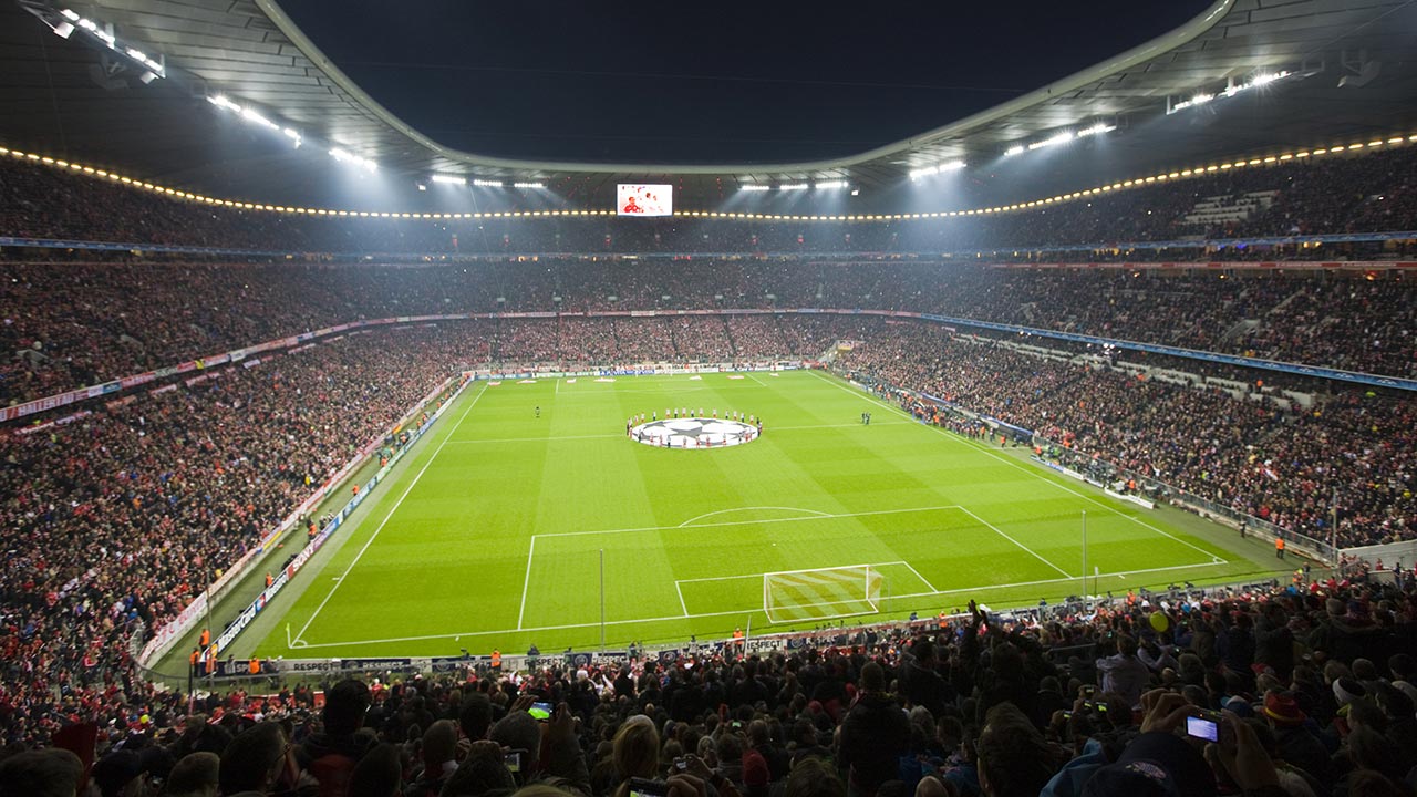 Image - StadiumADS - Digital Stadium Marketing Tool - Who we are not a good fit for - Allianz Arena in Munich before a Champions League match